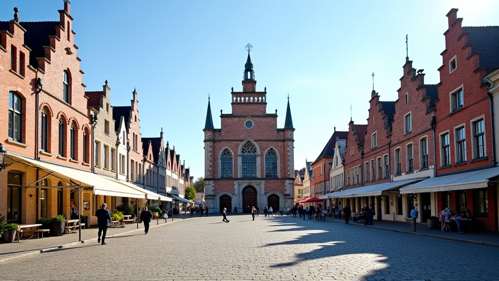 Markt van Brugge met Provinciaal Hof en historische huizen rond het plein
