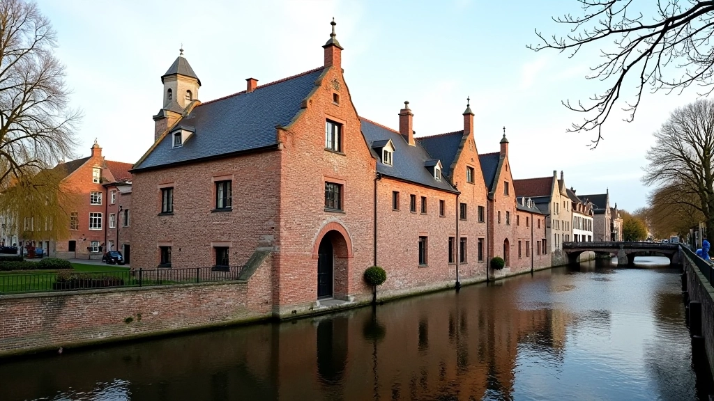 Steenkaai en Sint-Janhuismolen langs het water in Brugge