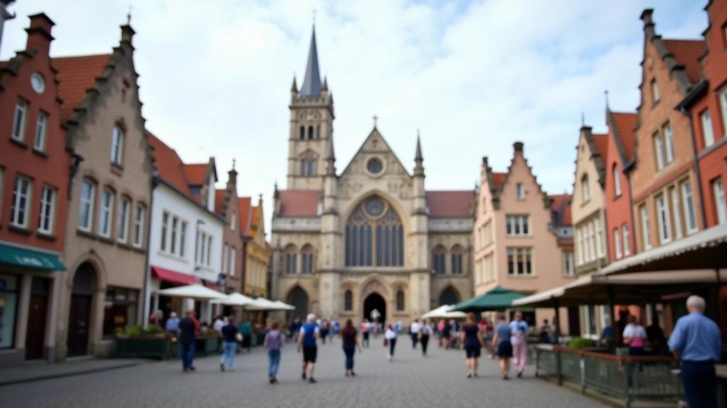 Sint-Salvatorskerk en marktplein in historisch Brugge centrum
